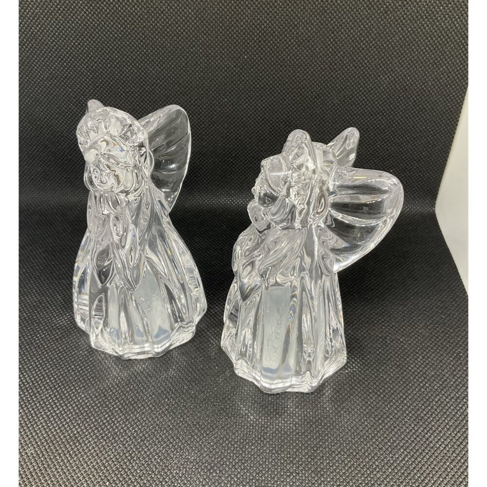 Vintage Gorham Crystal Angel Salt and Pepper Shaker Set Holiday‎ Traditions